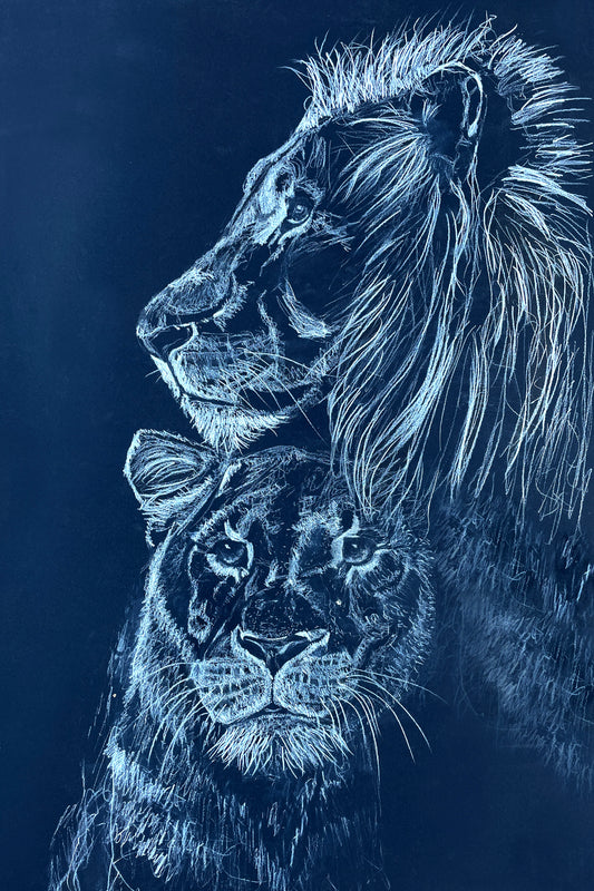 Loving Lions | Original Drawing