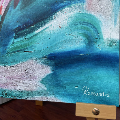 Flamingo im Gleichgewicht | Druck auf Leinwand