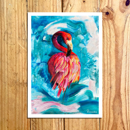 Print: Flamingo in Balance